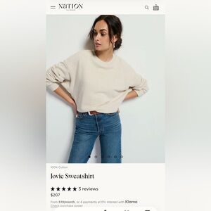 Nation JOVIE 
Sweatshirt size small
Heather oatmeal
